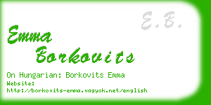 emma borkovits business card